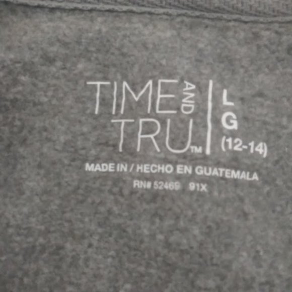 Time And Tru women's L (12-14) gray hooded sweater - Picture 11 of 13